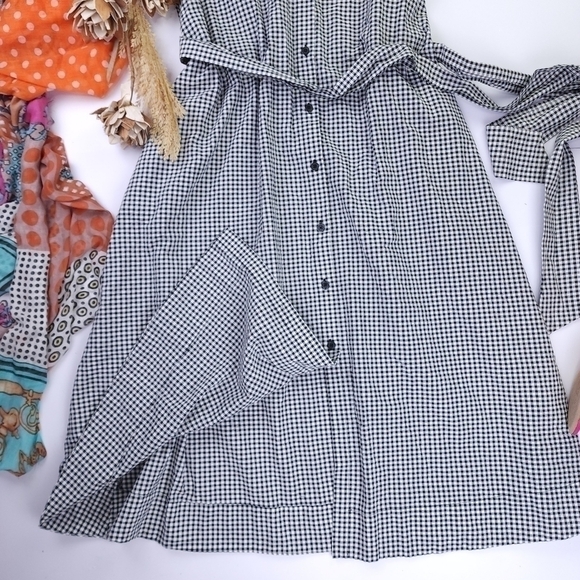New Lisa Marie Fernandez Black White Seersucker Belted Button Down Maxi Dress XS - Picture 5 of 15